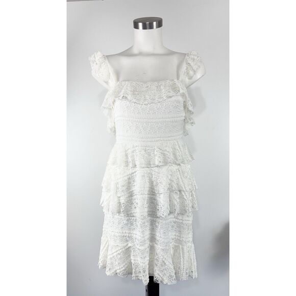Show Me Your MuMu Dresses & Skirts - Show Me Your Mumu Women’s Sz M Tracy Tiered Ruffle Lace Fairy Dress coquette